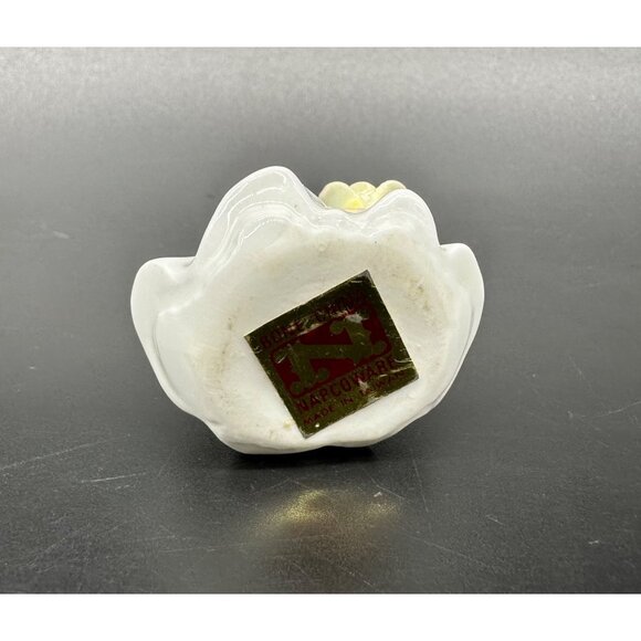 Vintage Girl Figurine Napcoware Japan Side Eye Sassy Flowers Blue Bow Bone China - Picture 6 of 10